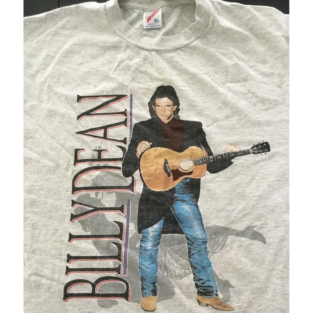 Billy Dean Fire In The Dark Tour T-Shirt Mens XL Gray Concert Tee 1993 Vintage